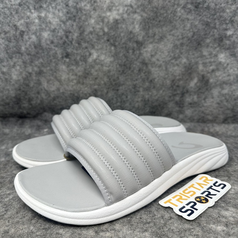 OluKai Komo Slide Sandals Mens Size 9 Gray Mist Grey Comfort 10531-DWDW